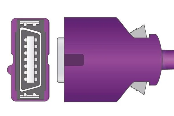 Кабель совместимое Doc-10 переходника Datascope SpO2, 2.4m
