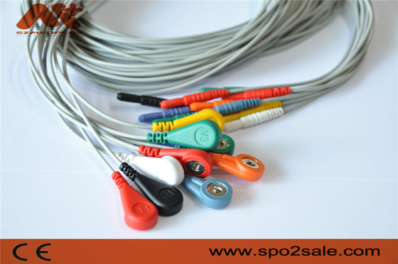 Медицинское 10 руководство Ecg привязывает Leadwire Holter ECG Din 1,5 для рекордера Holer