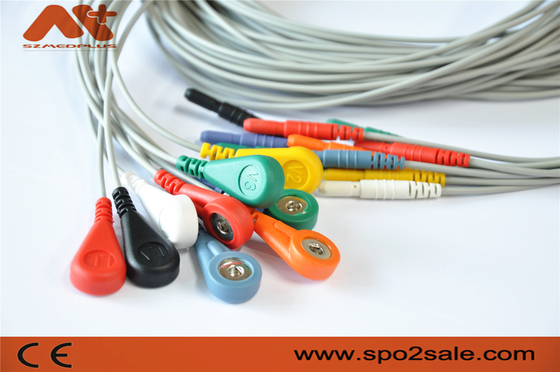 Медицинское 10 руководство Ecg привязывает Leadwire Holter ECG Din 1,5 для рекордера Holer