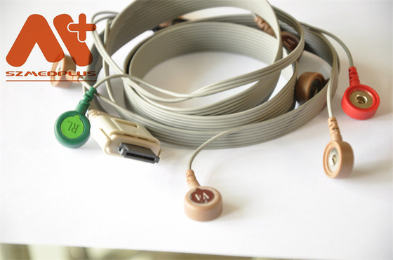 Кабель 10 BI ECG AHA водит щелчковые аппаратуры Holter H2111 биомедицинские
