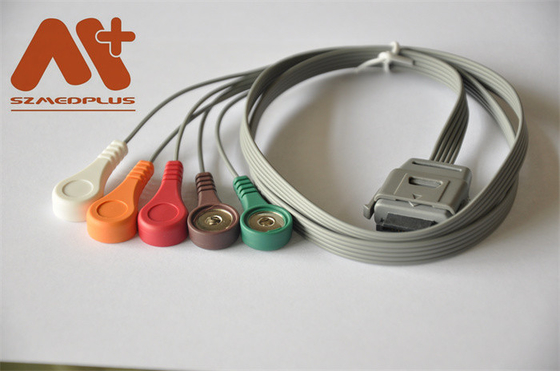 Биомедицинский кабель 5 BI ECG кабеля Holter аппаратур водит щелчковое C07-12-12