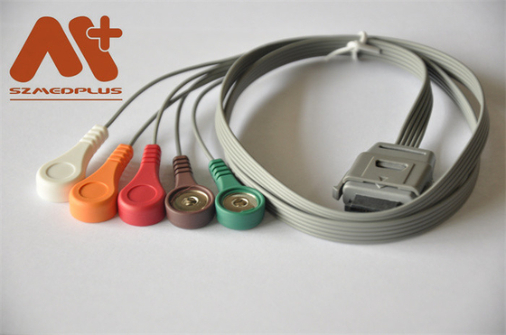 Биомедицинский кабель 5 BI ECG кабеля Holter аппаратур водит щелчковое C07-12-12