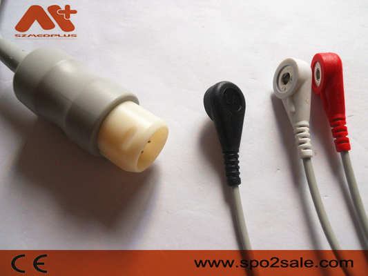 Кнопка 3 руководств Philips совместимая Непосредственн-соединяет кабель ECG - M1733A