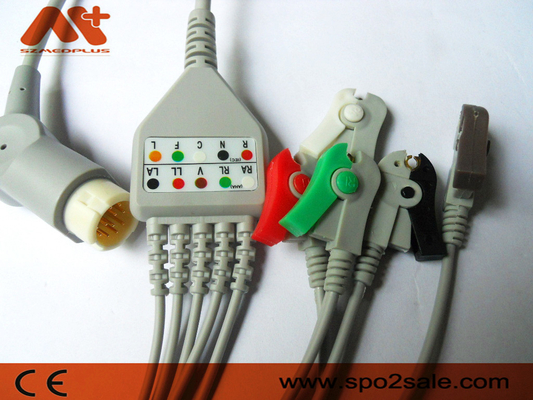 Зажим 5 руководств Philips совместимый Непосредственн-соединяет кабель ECG - M1975A