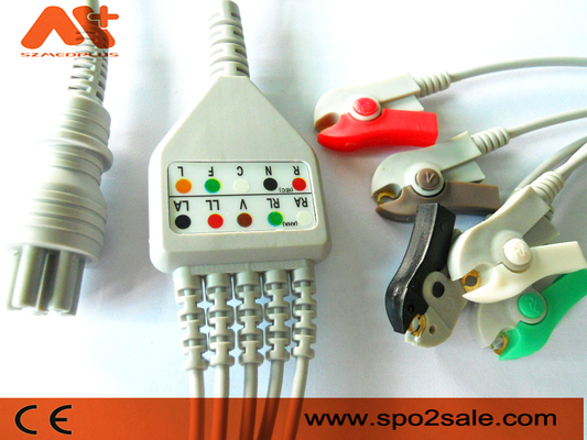 Кабель Omron Colin сразу соединяет монитор зажима 6pin руководства кабеля 5 ECG терпеливый