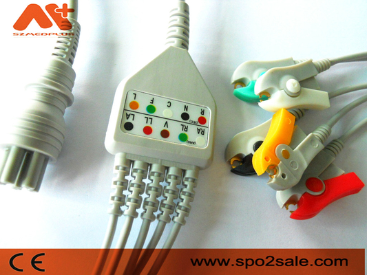 Кабель Omron Colin сразу соединяет монитор зажима 6pin руководства кабеля 5 ECG терпеливый