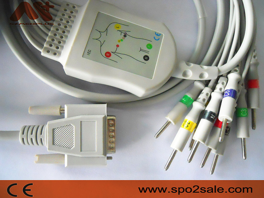 2.2+1.2M 10 водят кабель EKG для Electrocardiograph Cardioline ECG 100